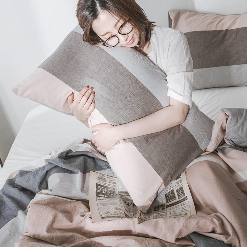 Phong Cách Nhật Bản Bông Giặt Nước 100% Cotton Vỏ Gối Tốt Duy Nhất Vỏ Gối Màu 100% Cotton 48x74cm Cặp