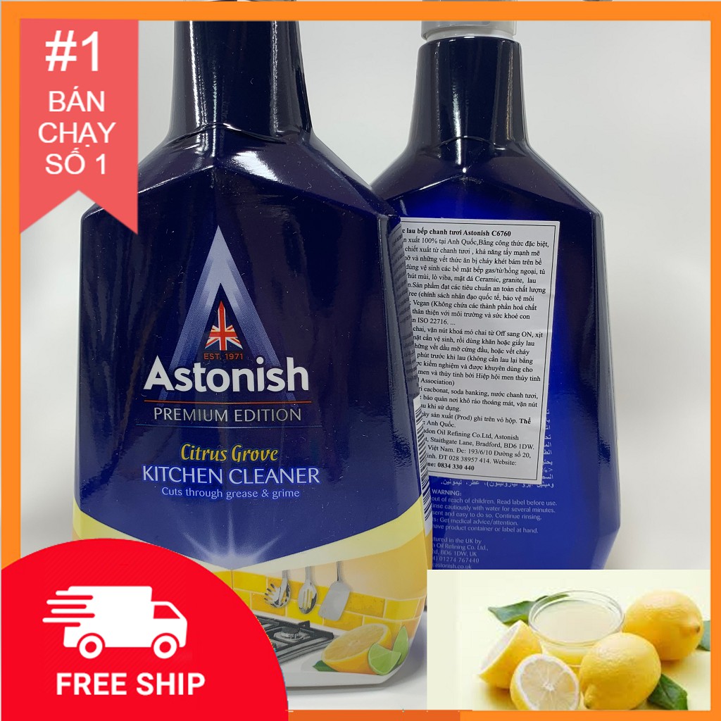 Chai tẩy dầu mỡ cháy khét Astonish 750ml