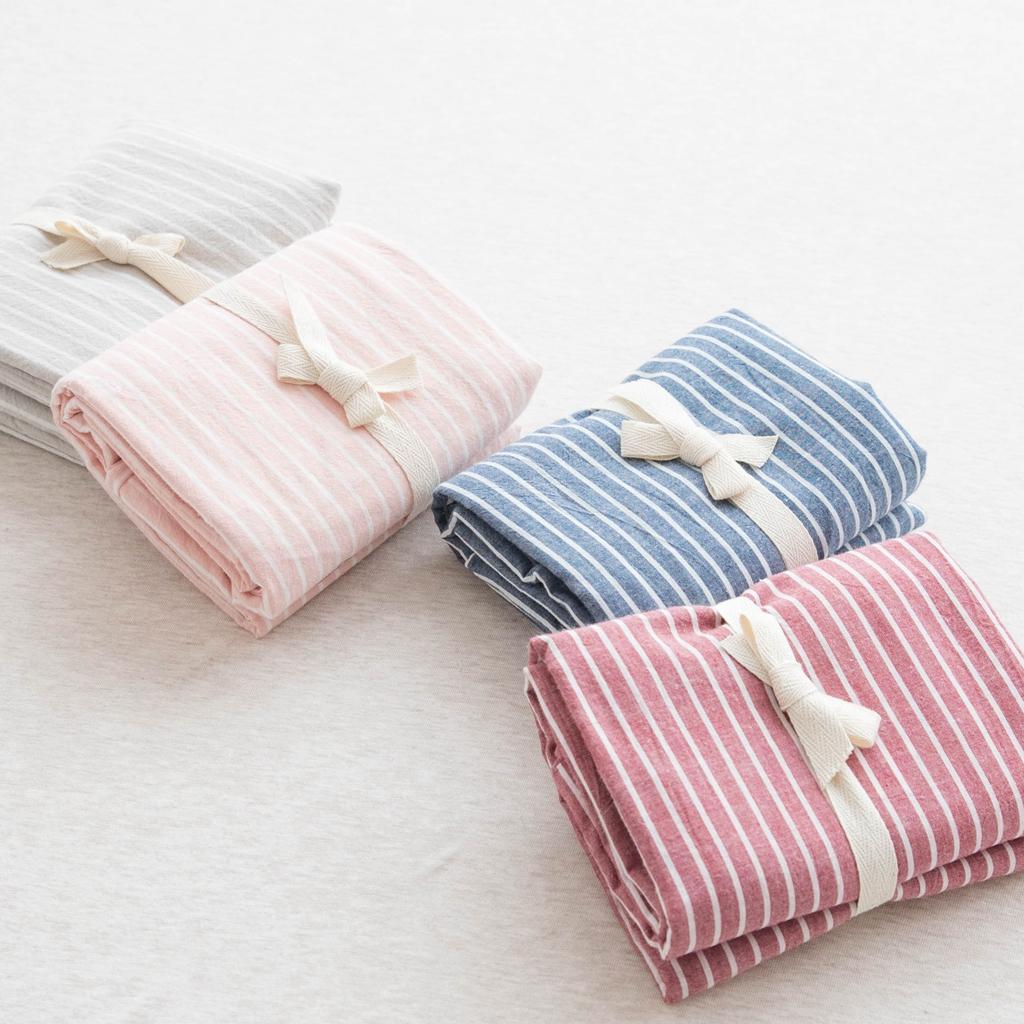 Phong Cách Nhật Bản Chất Lượng Tốt 100% Cotton Vỏ Gối Đơn 100% Cotton Không In Bông Giặt Nước Vỏ Gối Đơn Chiếc 4874 Cm Giản Lược Vân Sọc