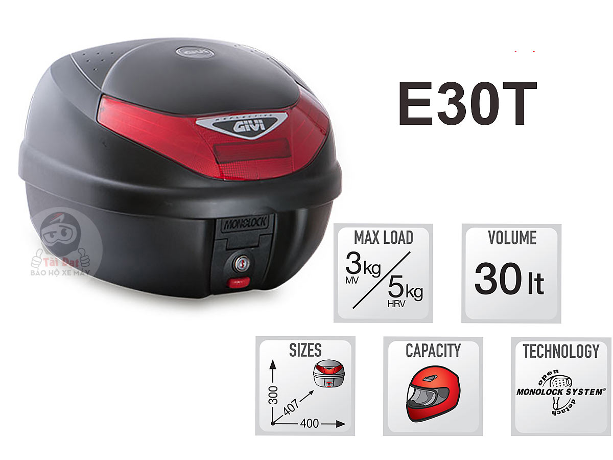 Thùng đựng đồ xe máy Givi E30T