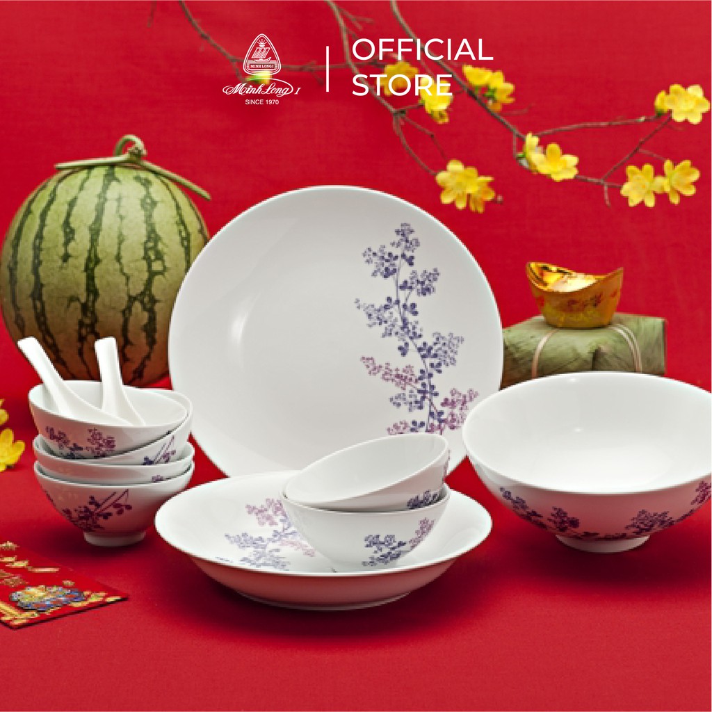 CHÉN CƠM MINH LONG DAISY CỎ TÍM 11.5CM