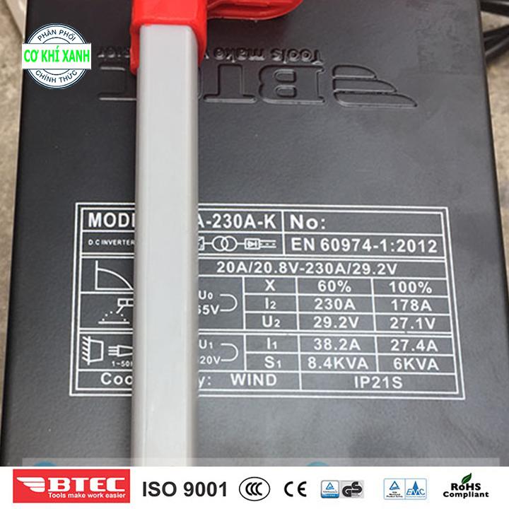 MÁY HÀN BTEC MMA-230A-K