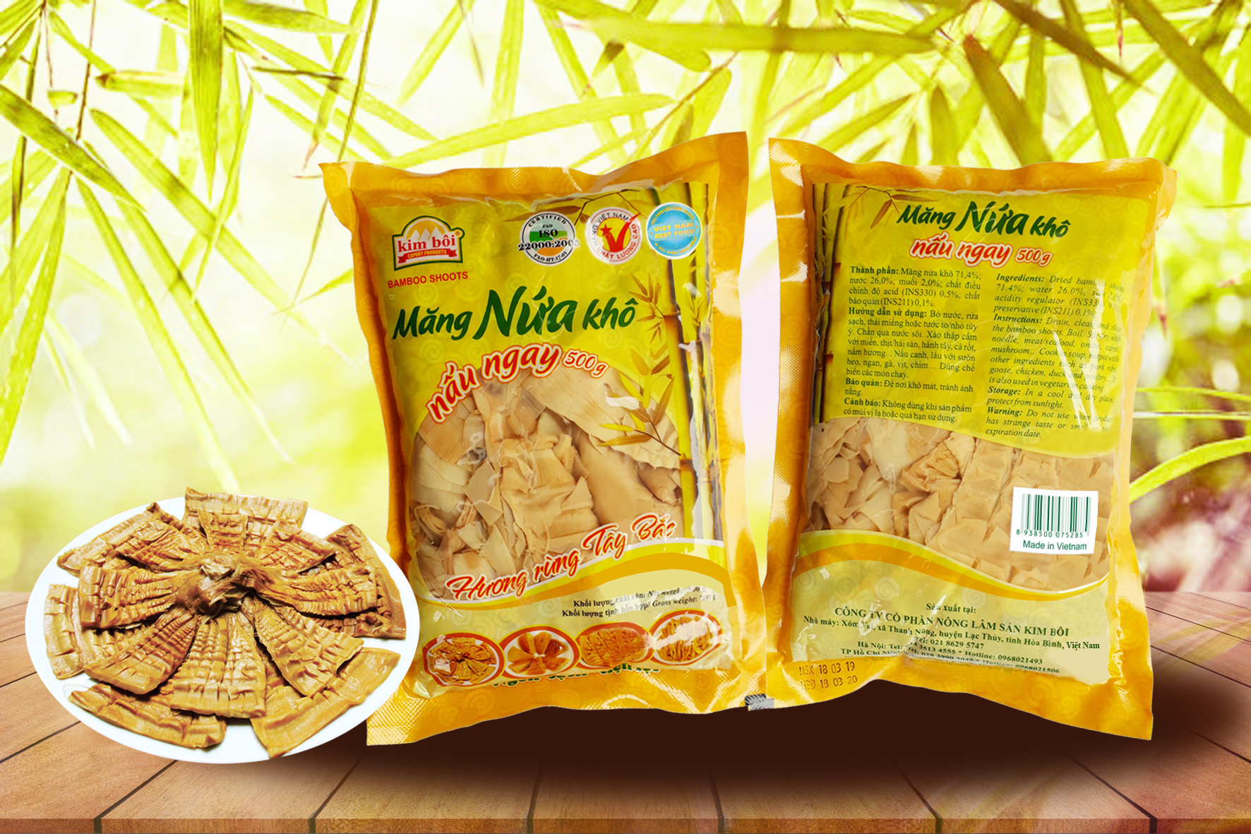 Măng nứa khô Kim Bôi 500g