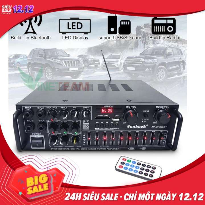 Amply 220V/12V Bluetooth Sunbuck 326BT