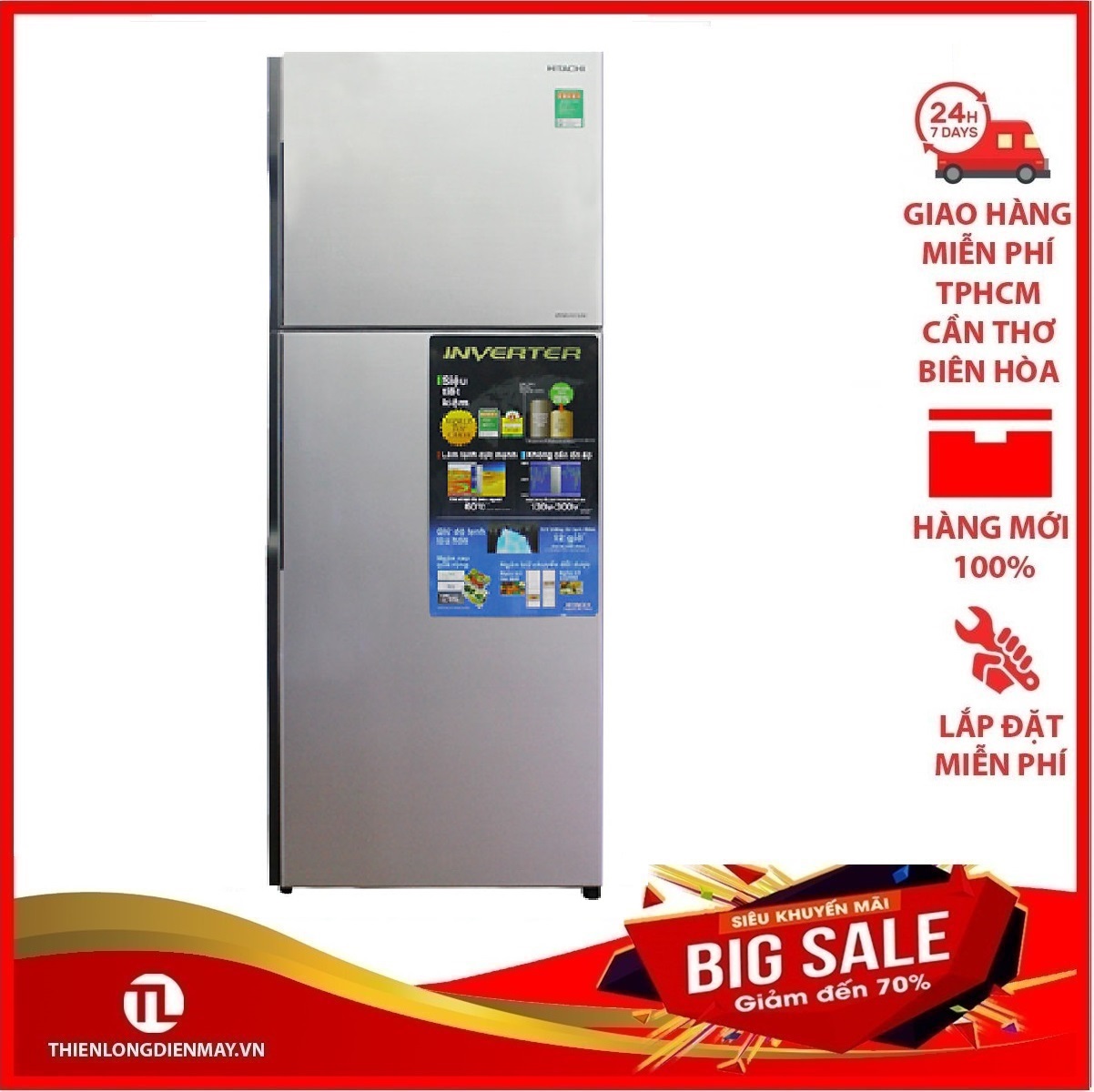 Tủ lạnh HITACHI R-H310PGV4 290L