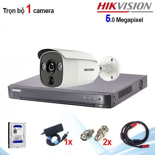Bộ camera Hikvision DS-2CE11H0T-PIRL + đầu ghi 4 kênh DS-7204HUHI-K1