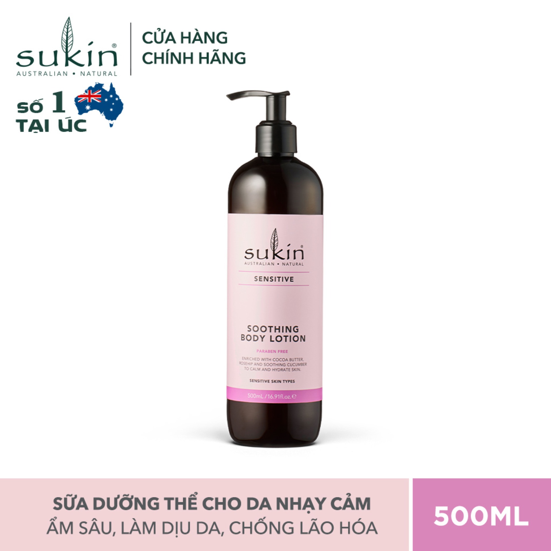 Sữa Dưỡng Thể Sukin Sensitive Soothing Body Lotion 500ml