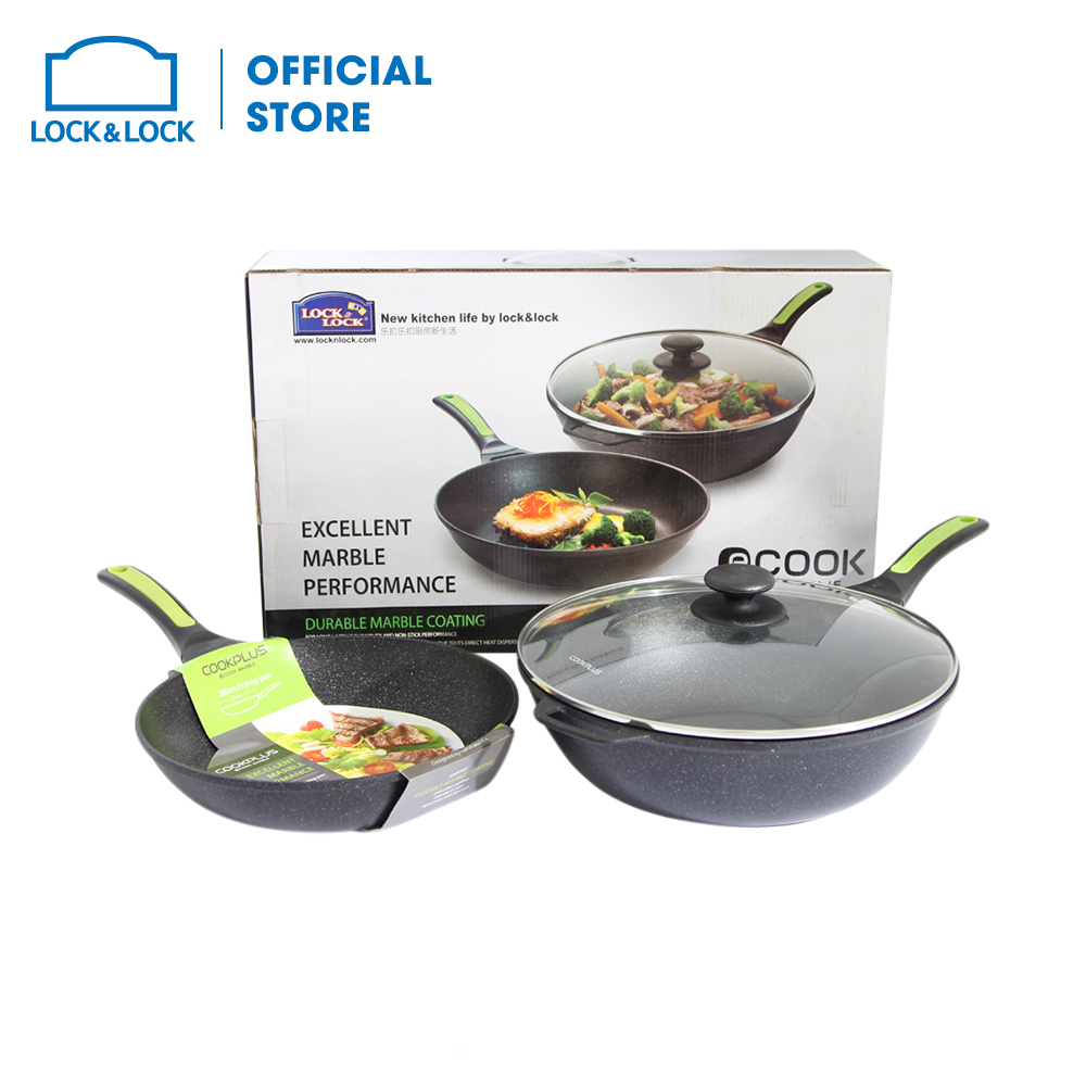 Bộ chảo chống dính LockLock E-Cook Marble LEM1305SH103