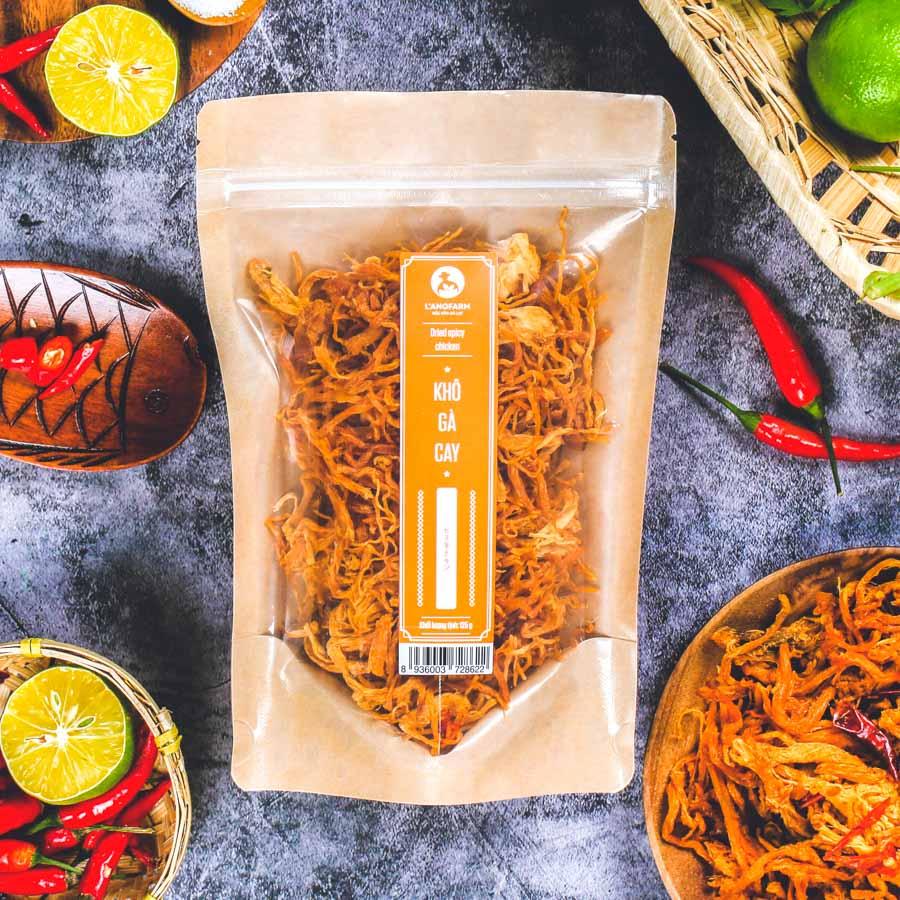 Khô gà cay lá chanh L'angfarm - 125g