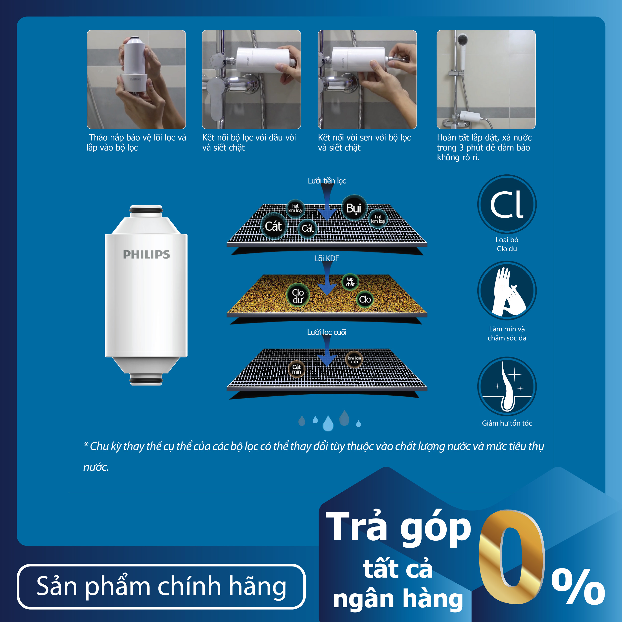 Máy lọc nước vòi sen Philips AWP1775