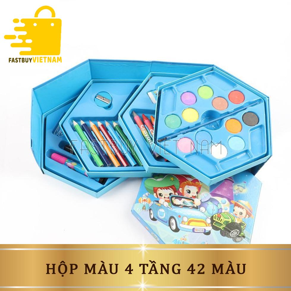 Hộp màu 4 tầng loại 42 màu cho trẻ