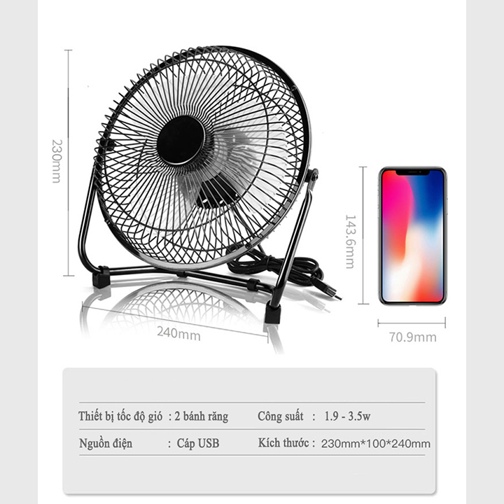 Quạt usb mini lồng sắt