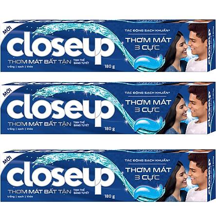 Combo 3 hộp Kem Đánh Răng Close Up băng tuyết hương Lộc Đề 180g