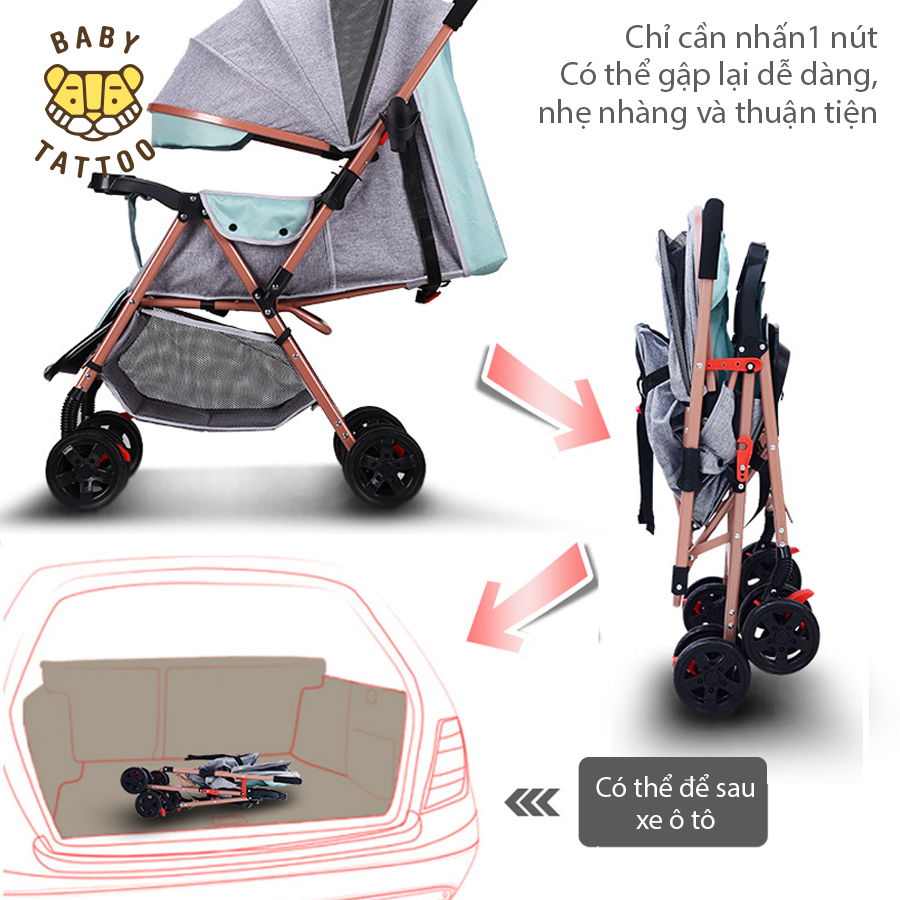 Xe đẩy em bé 2 chiều Baby Tattoo Duke