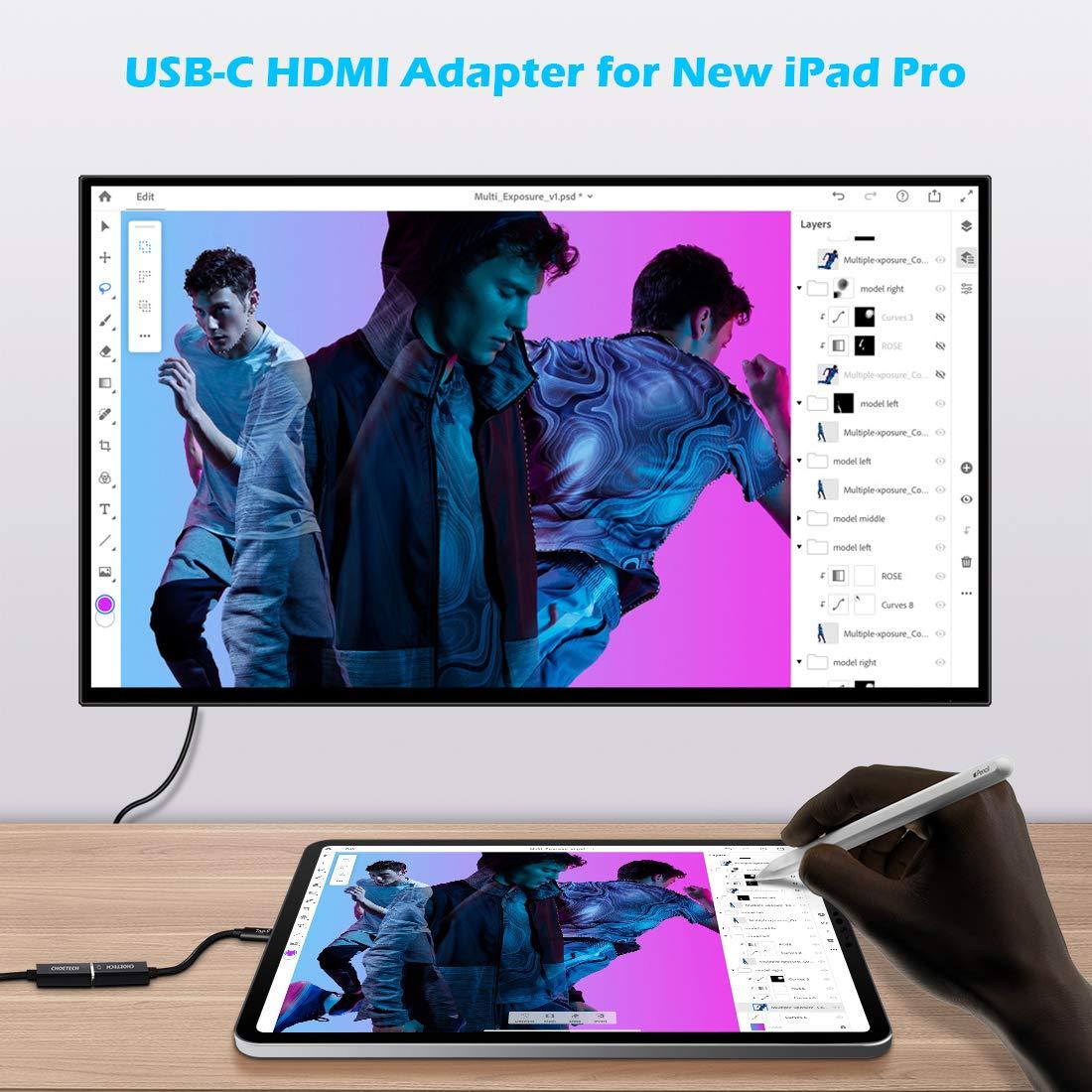 ĐẦU CHUYỂN ADAPTER TYPE-C RA CỔNG HDMI CHOETECH HUB-H05