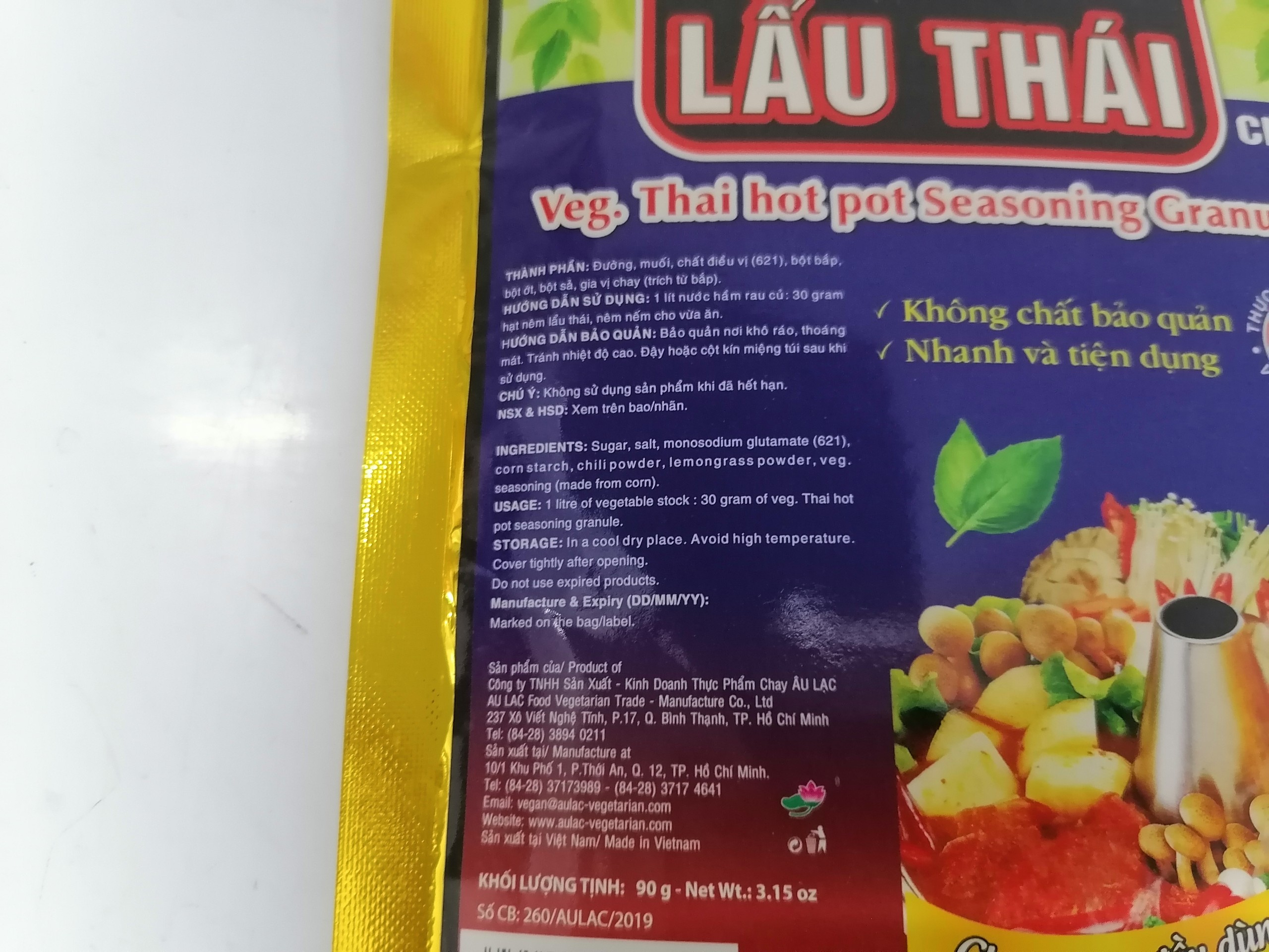 Hạt Nêm Chay Âu Lạc Lẩu Thái 90g