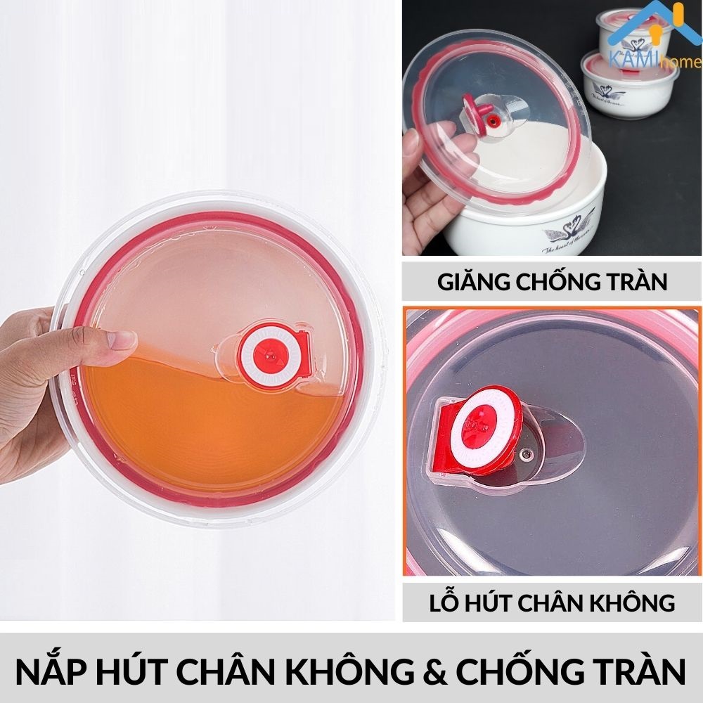 Bát sứ nắp hút chân không