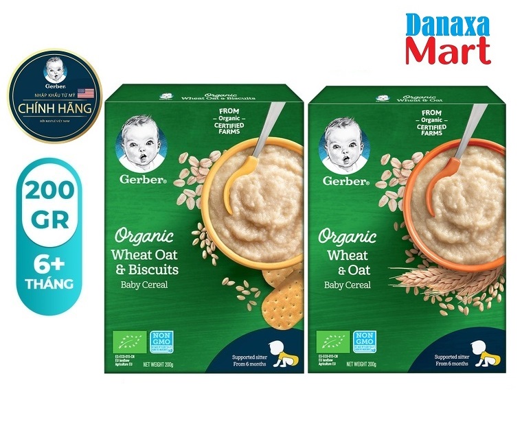 Bột ăn dặm Gerber Organic lúa mì yến mạch 200g