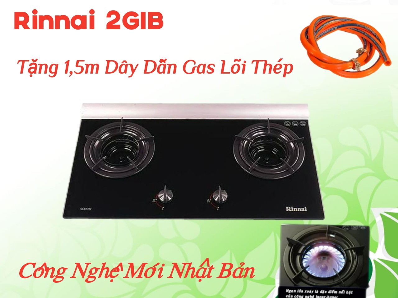 BẾP GA ÂM RINNAI RVB-2GI