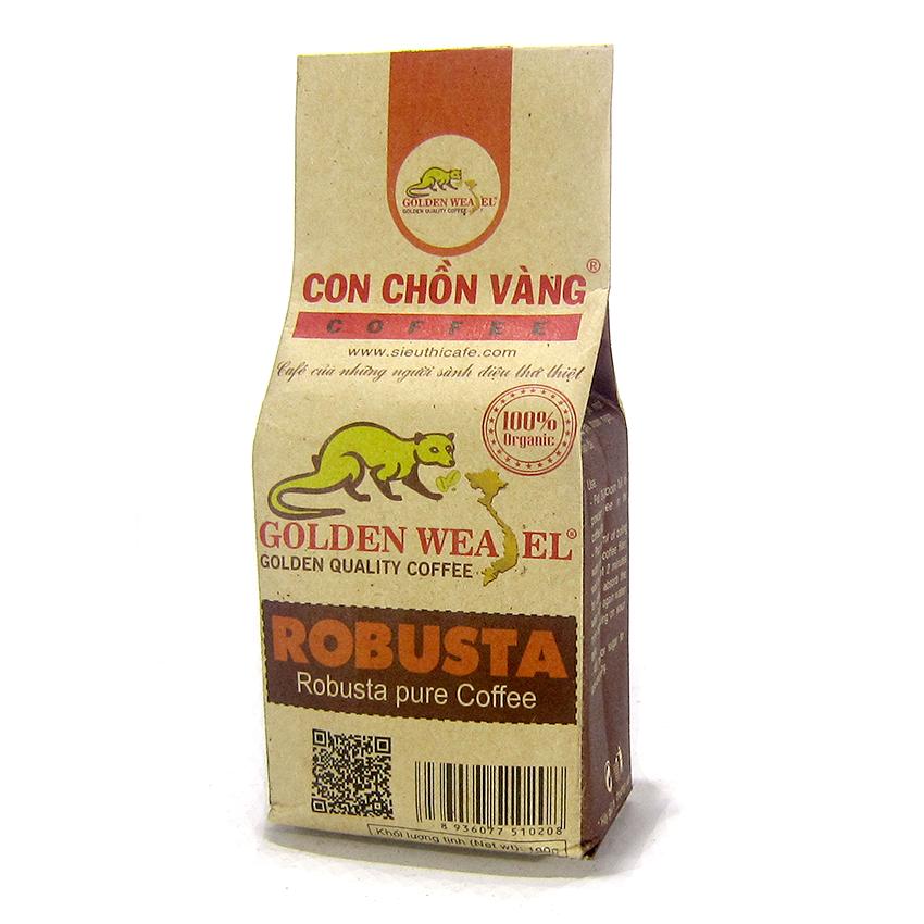 Cà phê bột nguyên chất Robusta Con Chồn Vàng