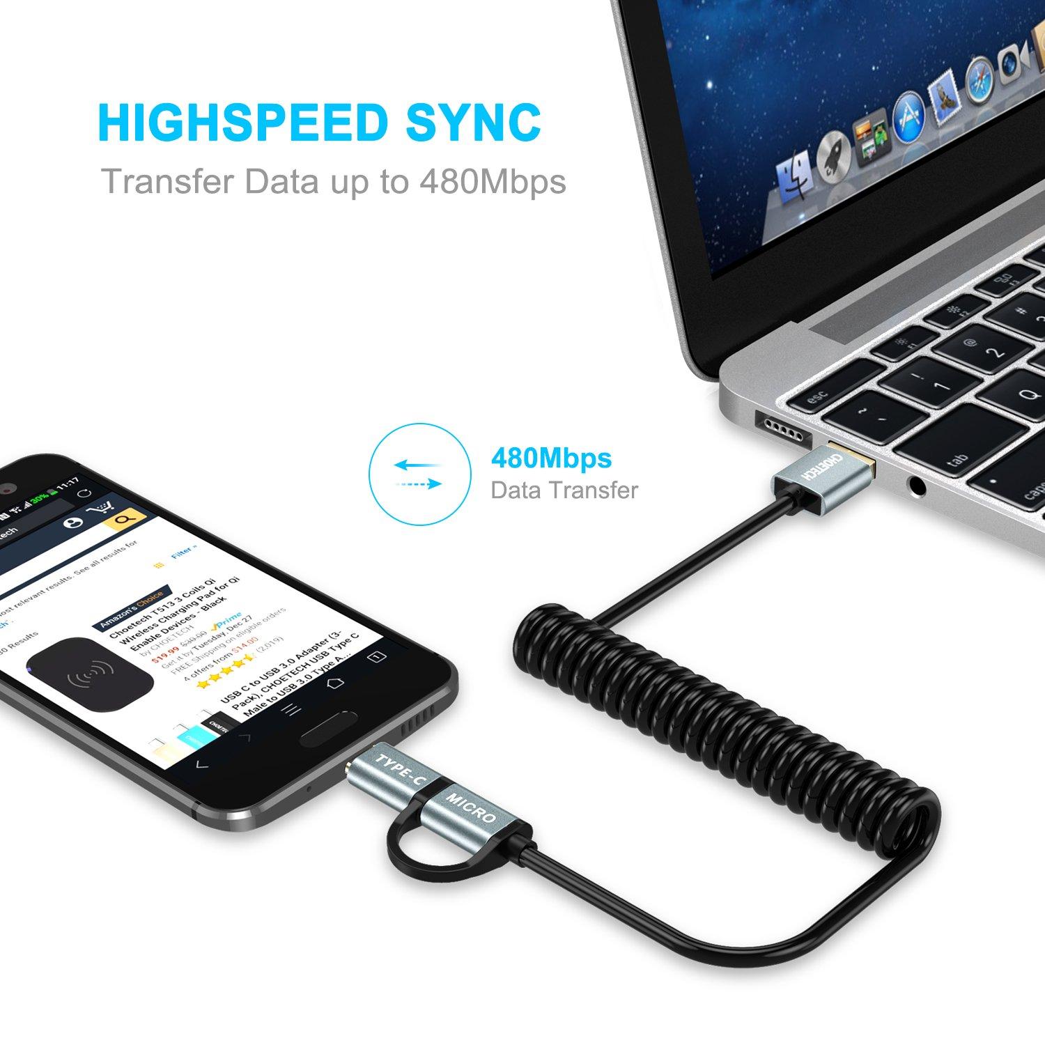 DÂY CÁP SẠC 2IN1 TYPE-C VÀ MICRO USB CHOETECH MIX00021