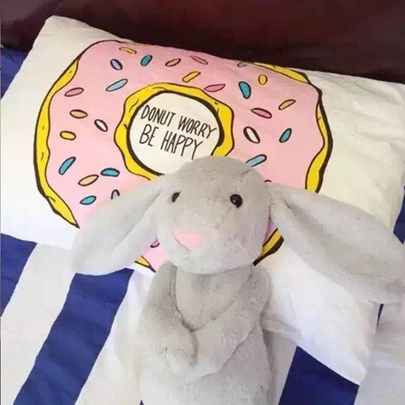 3D Bánh Donut Sáng Tạo 100% Cotton Vỏ Gối Vải Dệt Bằng Tơ 100% Cotton Vỏ Gối Một Cặp Có Thể Gồm Lõi Cá Tính Thủy Triều