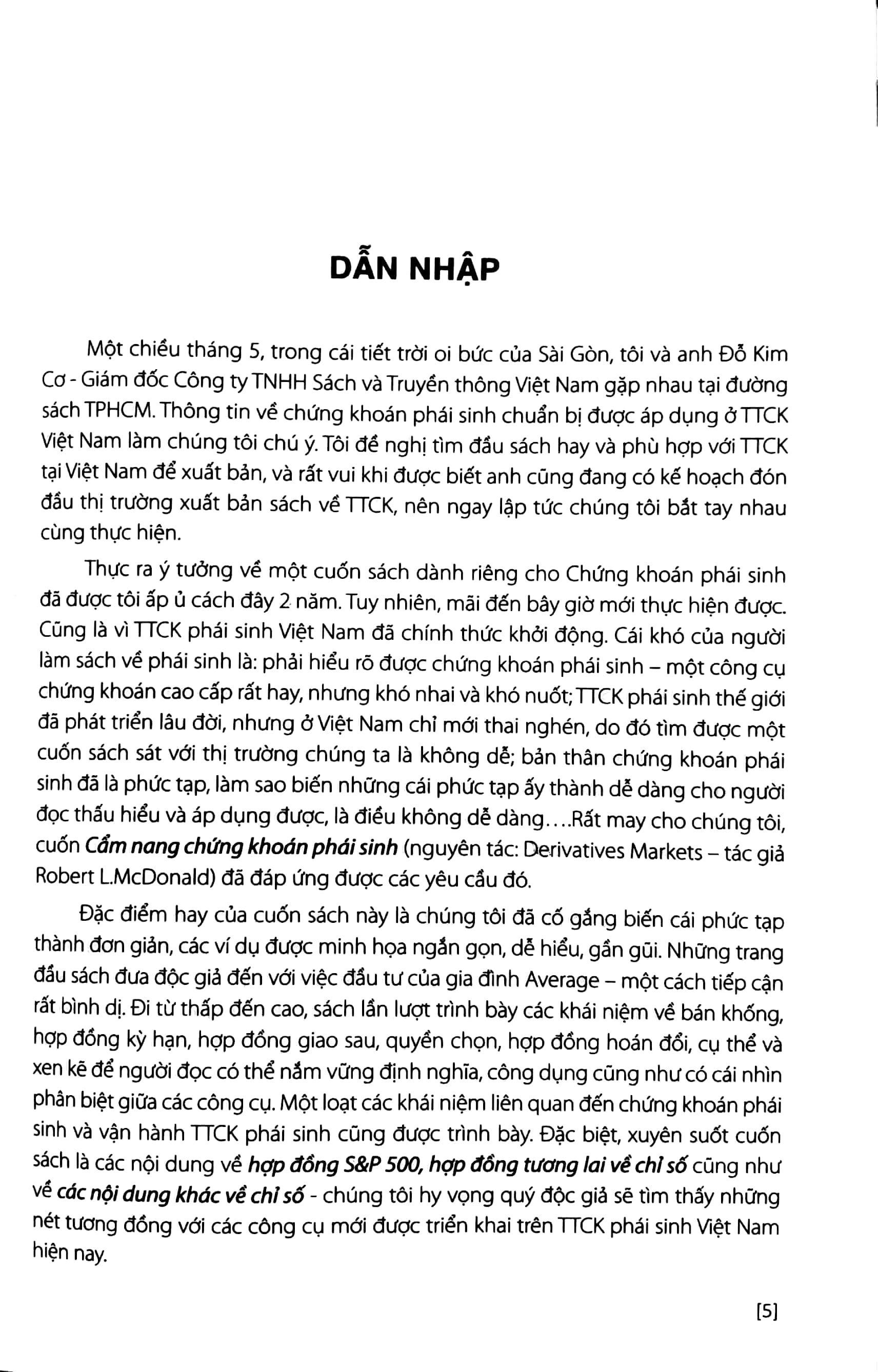 CẨM NANG CHỨNG KHOÁN PHÁI SINH