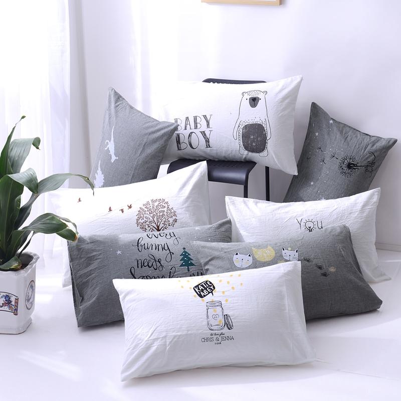 Trái Tim Ấm Áp Sở Bông Giặt Nước Vỏ Gối Cặp 100% Cotton Vỏ Gối Vỏ Gối 100% Cotton Thoáng Khí Khăn Gối