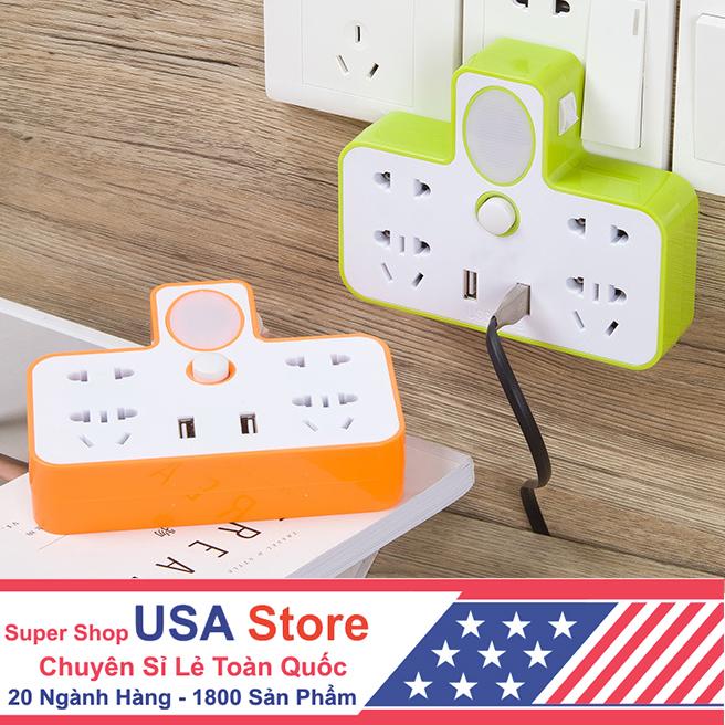 Ổ CẮM ĐIỆN ĐA NĂNG KÈM ĐÈN NGỦ VÀ 2 CỔNG CẮM USB 37 CDS1708