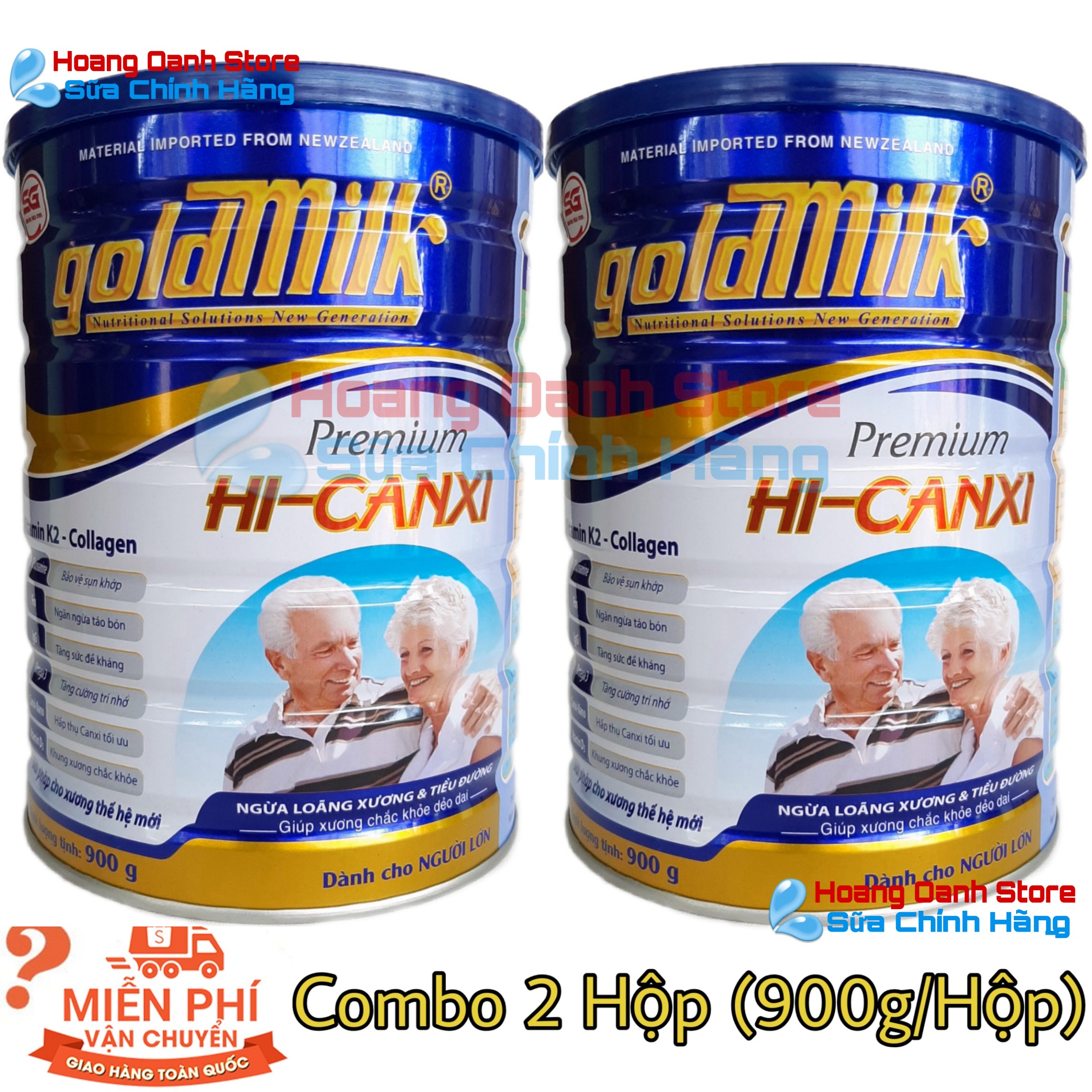 Sữa bột Goldmilk Hi-Canxi 900g combo 2 hộp