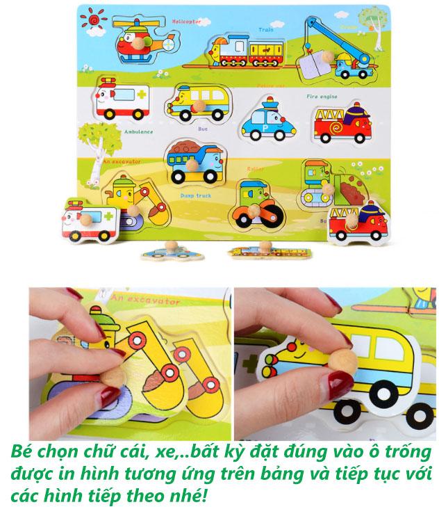 Bảng Gỗ Ghép Hình Có Núm - Lớp học