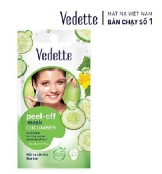 Mặt Nạ Lột Nhẹ Dưỡng Da Vedette Dưa Leo 12ml