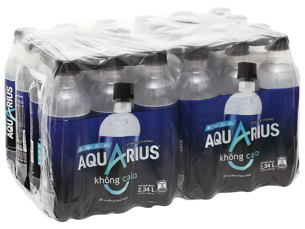 Nước uống thể thao Aquarius Zero 390ml lốc 24 chai