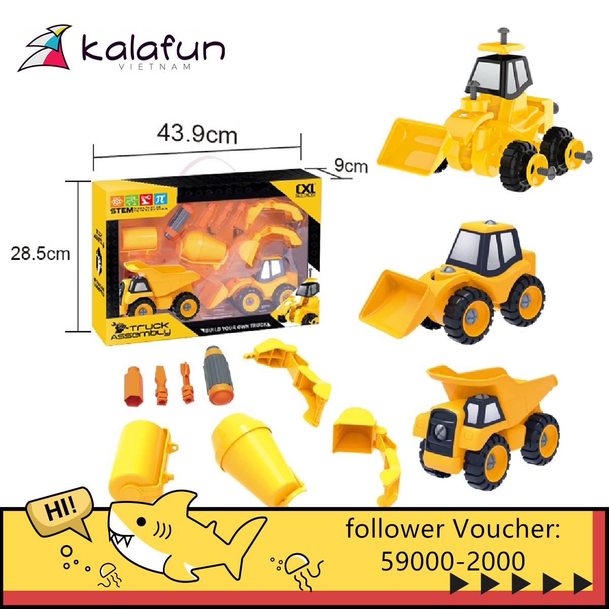 Đồ chơi lắp ráp xe công trình cxl200-32b