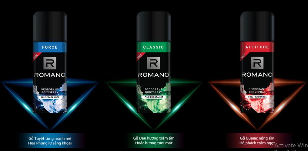 Xịt khử mùi toàn thân Romano Atitude 150ml