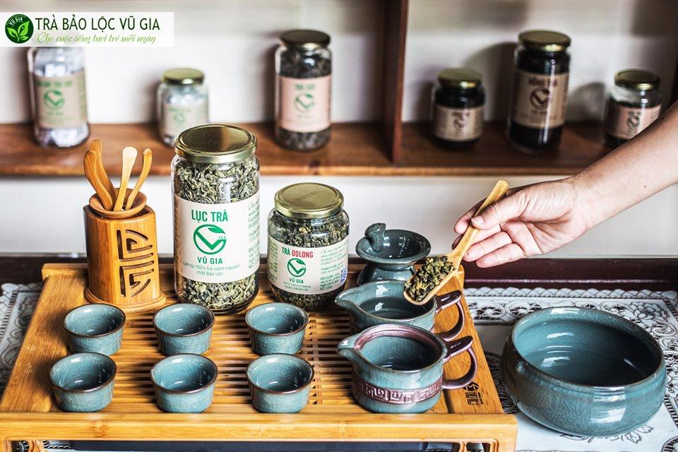 Trà Oolong + Tinh Bột Nghệ + Bột Trà Xanh Vũ Gia