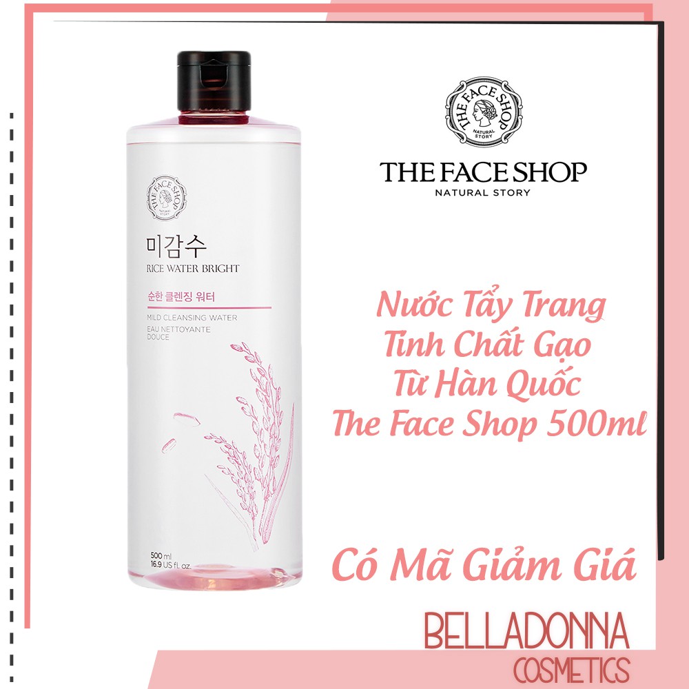 Nước Tẩy Trang làm Sạch Nhẹ Và Mềm Da TheFaceshop Rice Water Bright Mild Cleansing Water 500ml