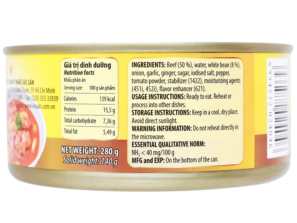 Bò nấu đậu Vissan 280g