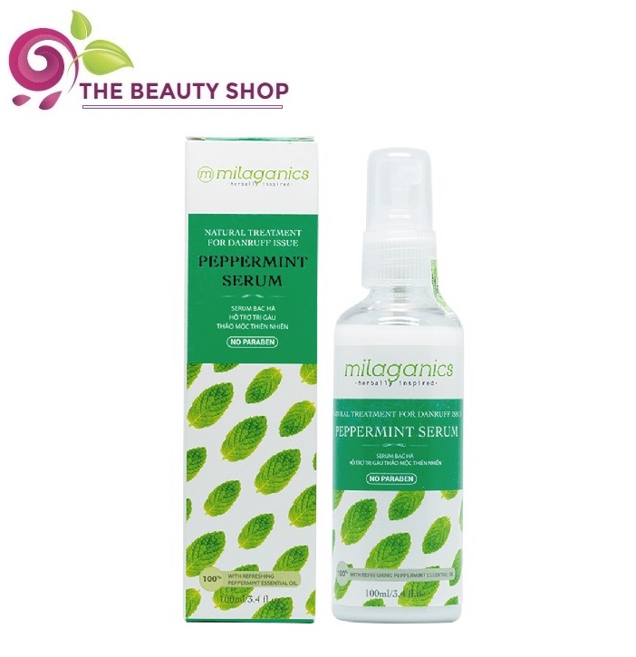 Serum bạc hà Milaganics Hỗ Trợ Trị Gàu