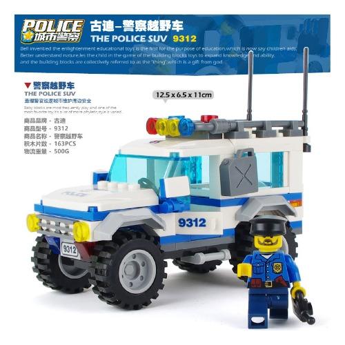 Đồ chơi xếp hình Gudi 9312 - Xe cảnh sát 163 chi tiết