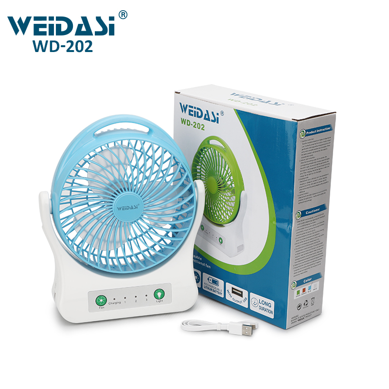 QUẠT SẠC ĐIỆN KÈM ĐÈN LED WEIDASI WD-202