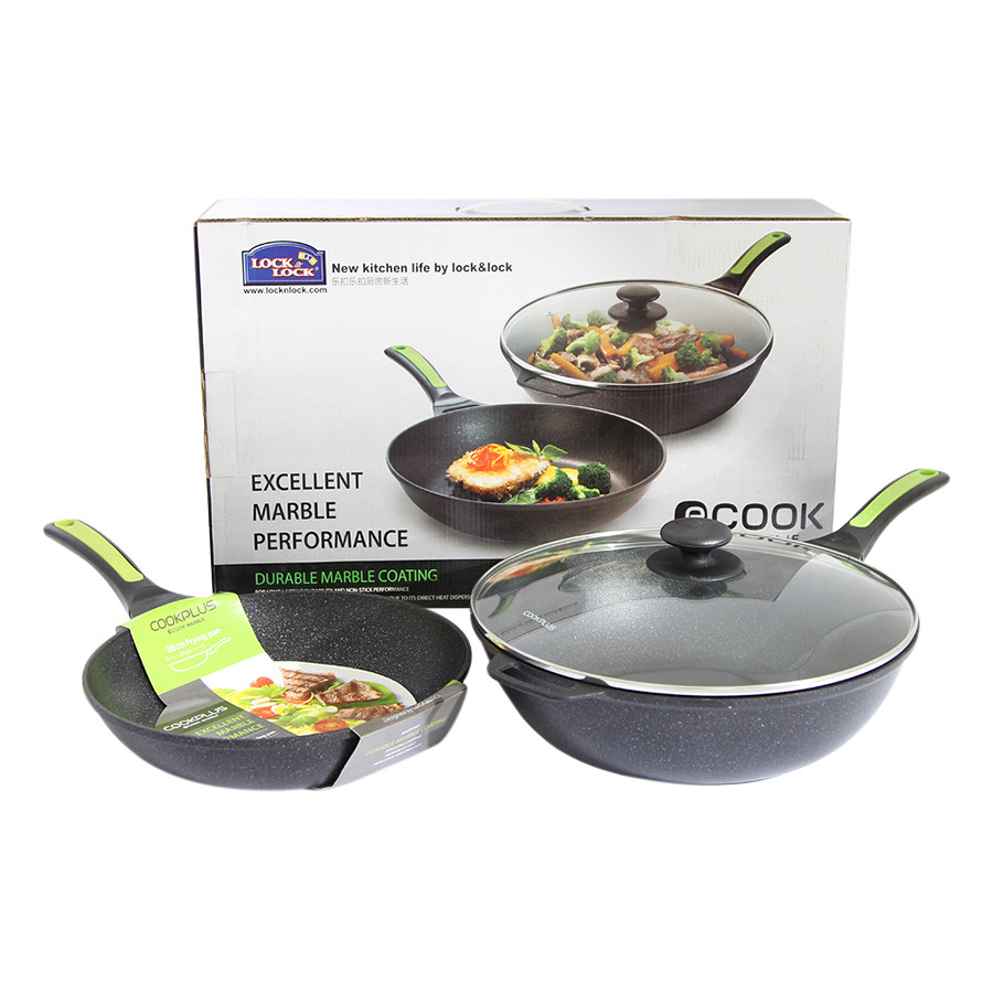 Bộ chảo chống dính LockLock E-Cook Marble LEM1305SH103