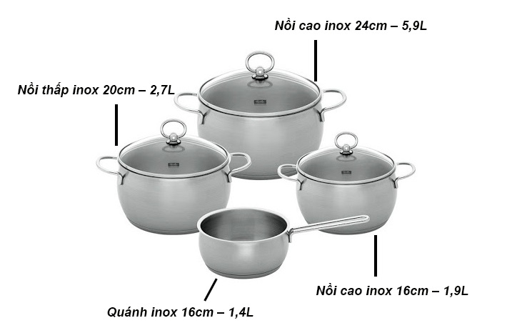 Bộ nồi Fissler Prestige 4 MÓN