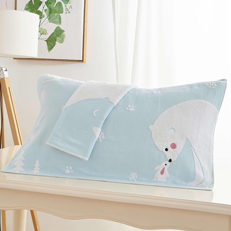 Mùa Hè Cotton Sáu Lớp Vải Xô Khăn Gối 100% Cotton Khăn Trải Gối Cặp Đôi Phong Cách Châu Âu Người Lớn Giải Phóng Mặt Bằng Đặc Biệt