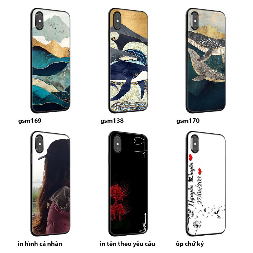 Ốp iPhone X, XS, XR, XS Max in hình Cá voi xanh
