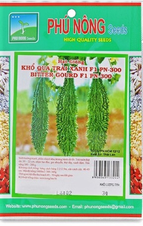 Hạt giống khổ qua trái xanh Phú Nông Seeds F1 PN-300 gói 3g