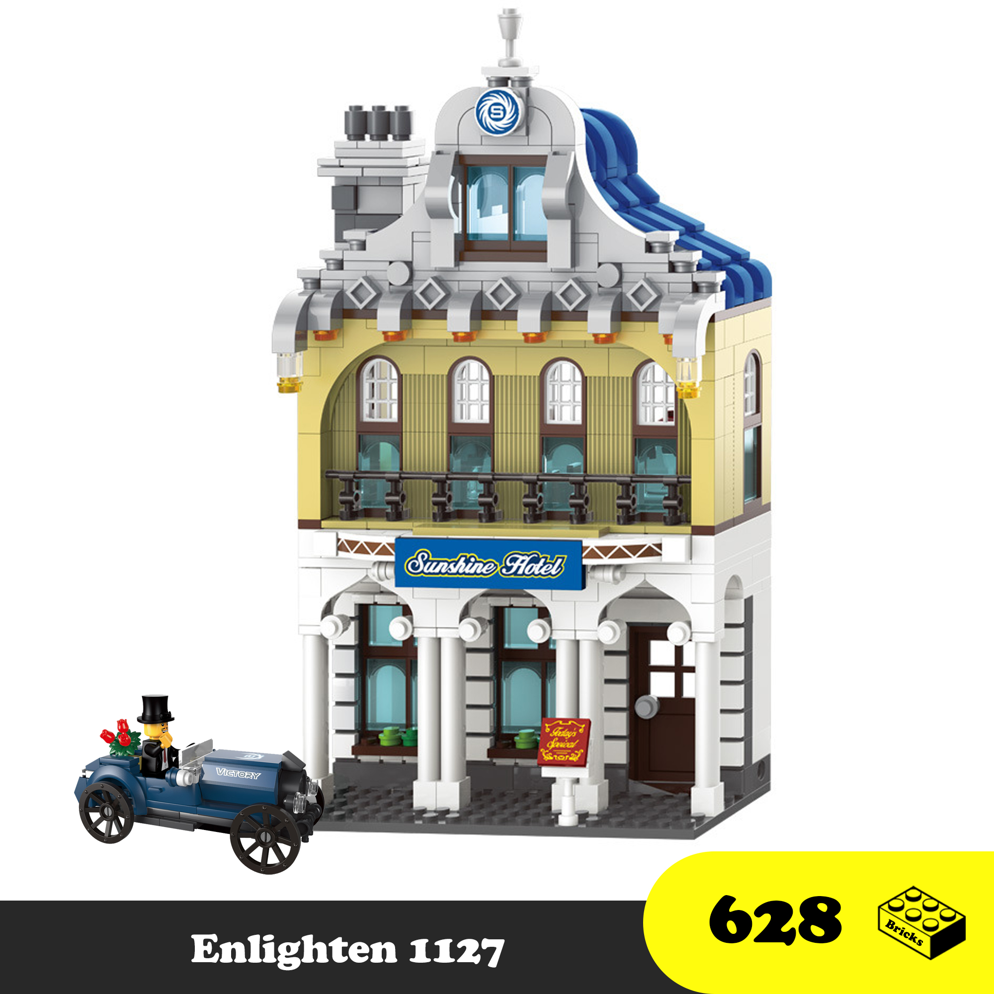 Enlighten 1127 - Đồ chơi lắp ráp Khách sạn ánh mặt trời - Enlighten Sunshine Hotel - Xếp hình xây dựng thành phố