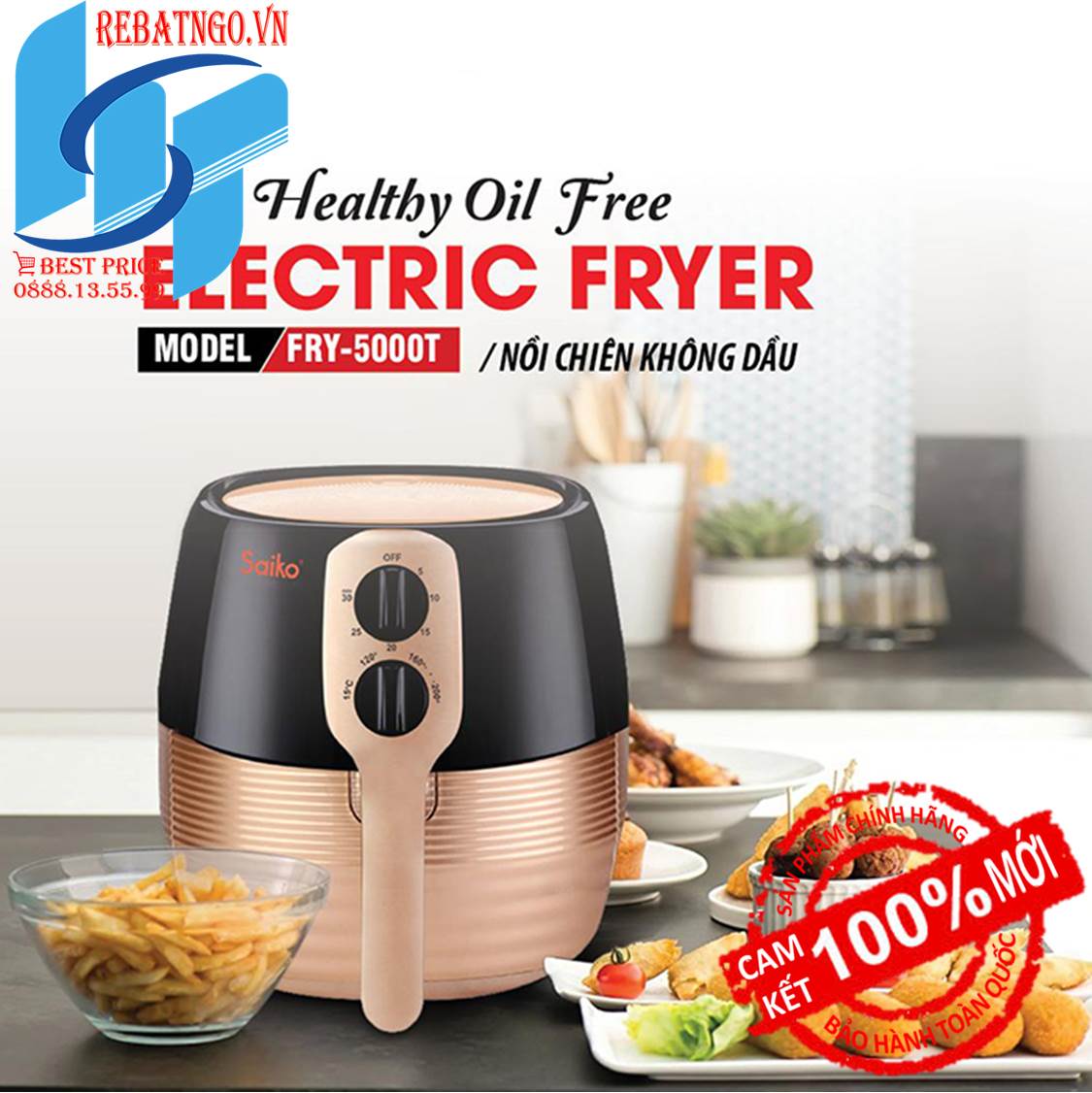 Nồi chiên không dầu SaiKo FRY-5000T
