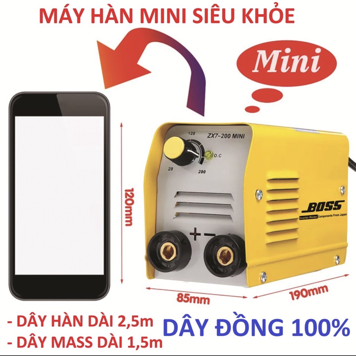 MÁY HÀN ĐIỆN TỬ BOSS ZX7-200