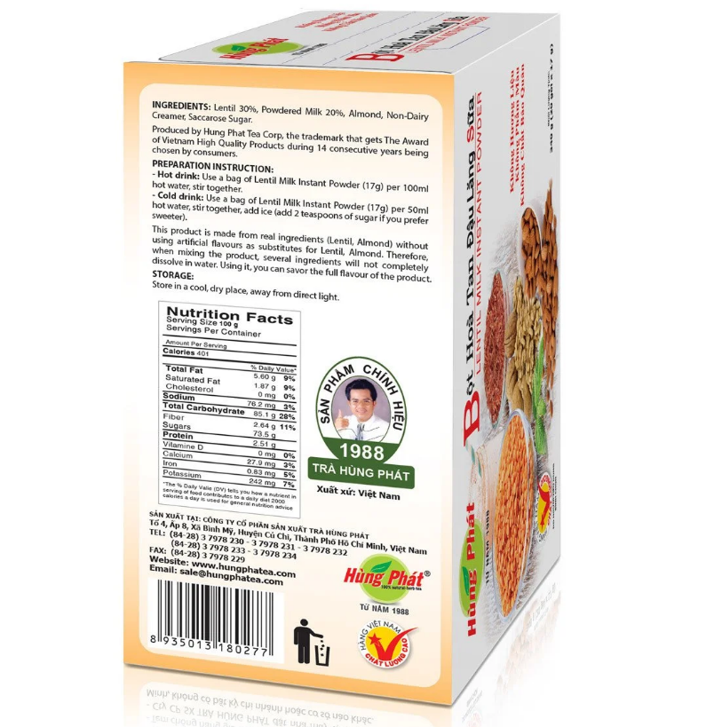 Bột Đậu Lăng Sữa Hùng Phát